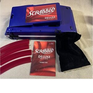 Scrabble Deluxe Edition Rotating Board. All Components Complete With All Letters